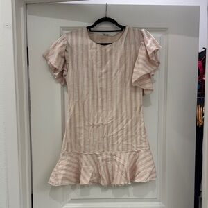 LoveShackFancy Pink Striped Mini Dress